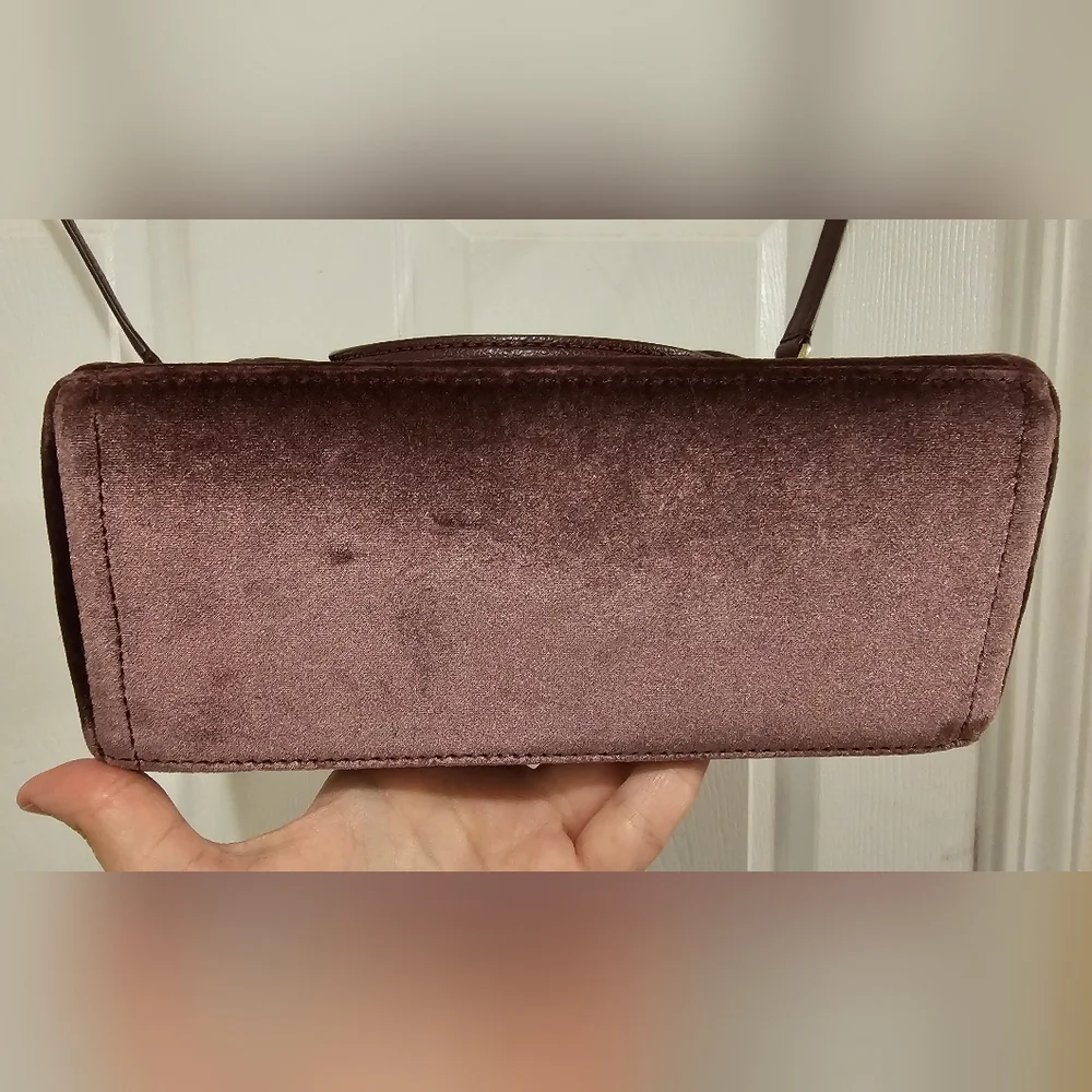 Kate Spade EUC Velvet Mini Kona Satchel Crossbody Bag in Purple
